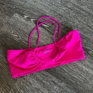 Hot Pink Bandeau Bikini/Crop Top, Superdown, Small